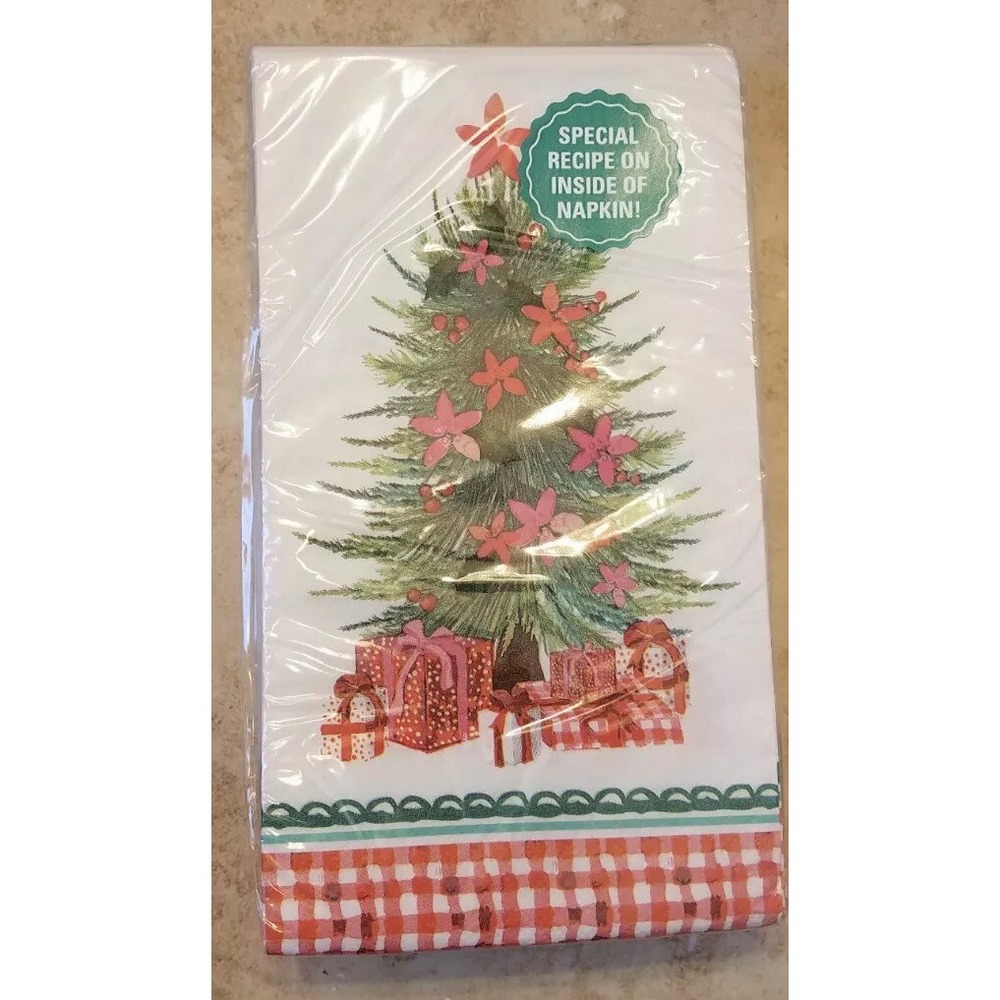 The Pioneer‎ Woman Ribbons & Bows Christmas Paper Dinner Napkins 24 count NEW